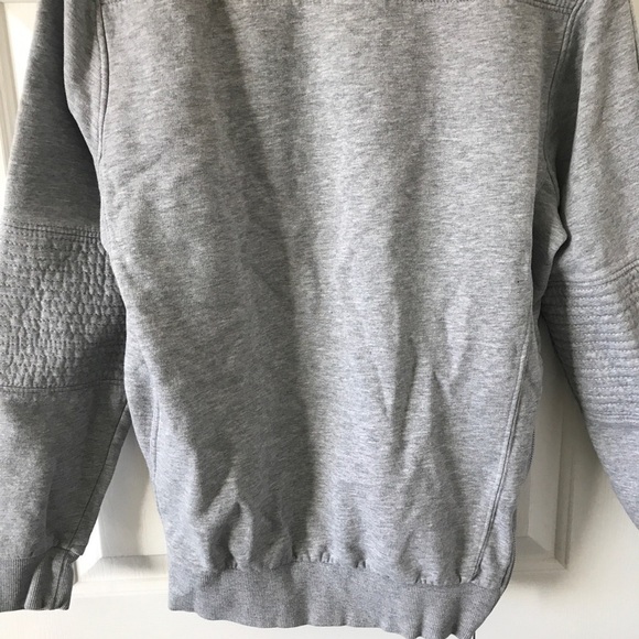 Divided cotton blend gray long sleeve sweater with side zippers - Picture 4 of 9